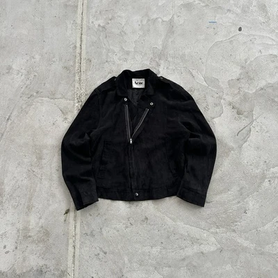 Acne Studios Bryan Suede Biker Jacket AW09 Black Menʼs Size M - Image 1 of 4