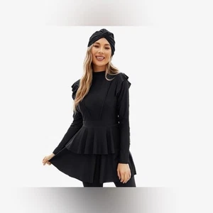 NUOVO costume da bagno musulmano islamico modesto costume da bagno hijab burkini manica lunga XL - Foto 1 di 6