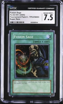Yugioh Fusion Sage TP6-EN003 Super Rare Tournament Pack 6 2005 CGC 7.5 - Image 1 of 2