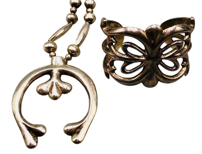 Pulsera y collar Naja de plata de ley fundida en arena Foto 1 de 4