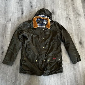 Barbour Rainbow International Gold Jacket Green Women’s Size UK 12 / US 8 Hooded - Picture 1 of 14