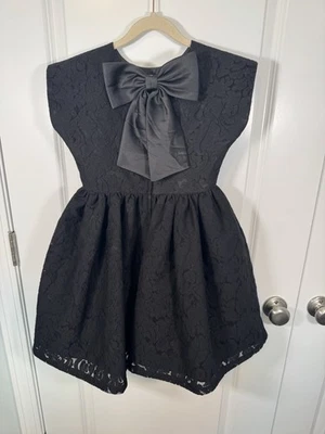 Chasing Fireflies Girls Black Bow Dress Size 7 - Image 1 of 4