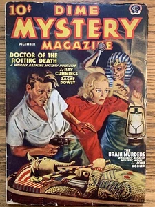 DIME MYSTERY MAGAZINE December 1938 Classic Cover Vintage Pulp HIGH GRADE - Picture 1 of 7