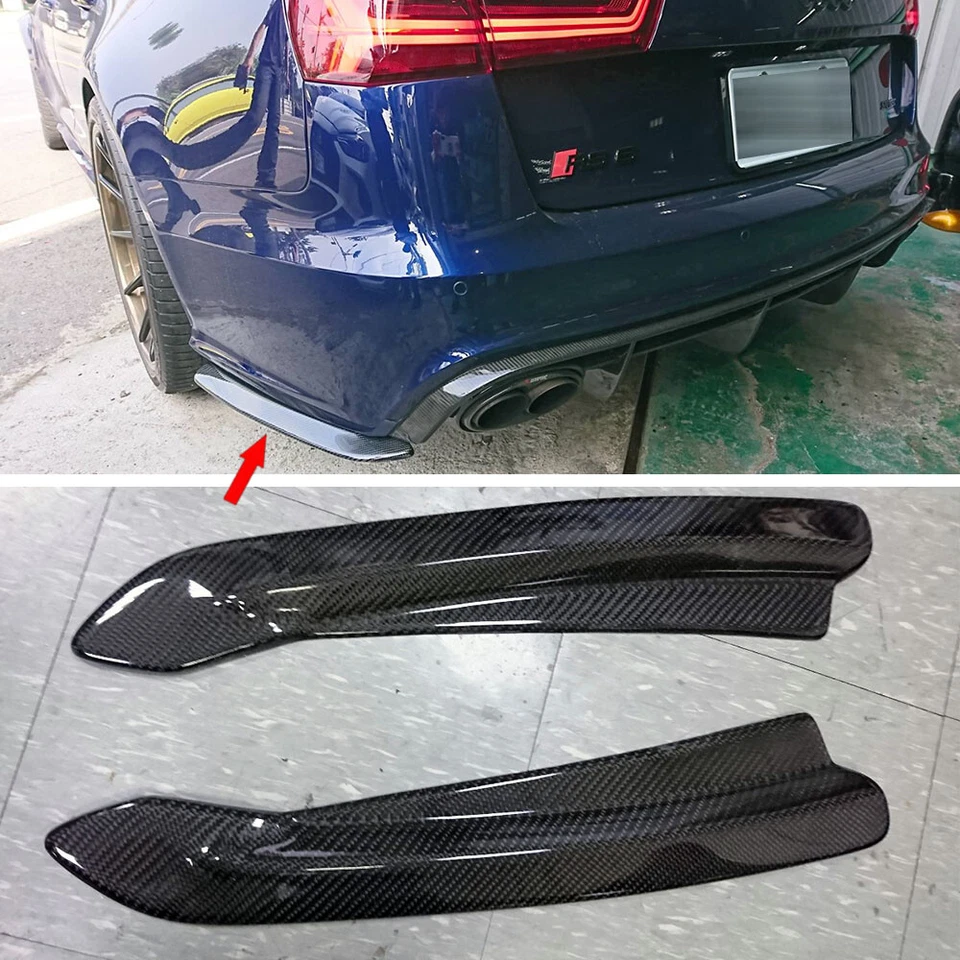 Carbon Fiber For Audi RS6 C7 5DR Avant Rear Side bumper Bar Splitter 2013-2018 Foto 1 de 4
