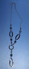 Lia Sophia Stainless Steel & Clear/Gray Bead Y Necklace 13" Drop