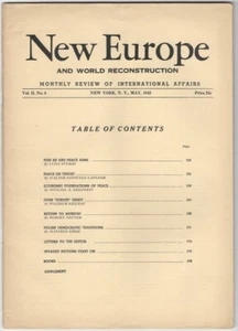 WW2 Issue - New Europe - Monthly Review of International Affairs. May 1942 - Picture 1 of 1