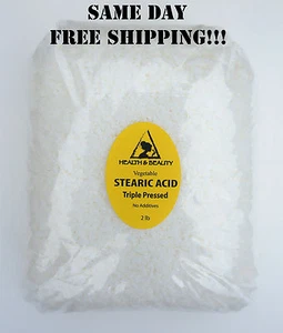 STEARIC ACID VEGETABLE by H&B Oils Center TRIPLE PRESSED PASTILLES 32 OZ, 2 LB - Picture 1 of 12