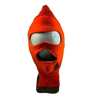 Vintage Camouflage & Blaze Orange Reversible Balaclava Mask Made In USA Hunting - Image 1 of 4