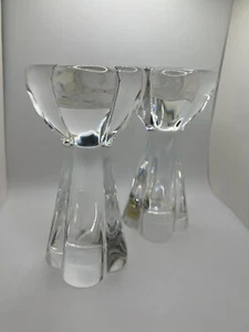 Baccarat France | Pair of Clover Diomede Quadrifolio 7" Candle Stick Holders - Picture 1 of 10