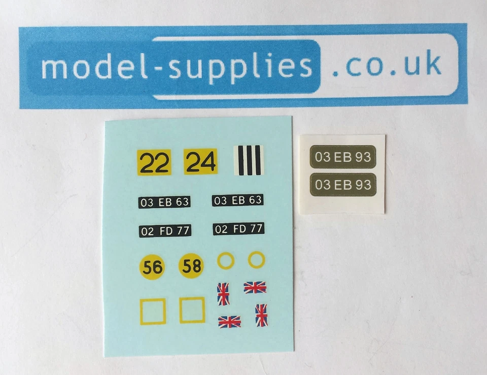 Dinky 683 Chieftain Tank Reproduction Waterslide Transfers & Stickers Set