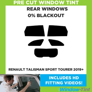 For Renault Talisman Sport Tourer 2019+ Pre Cut Window Tint 0% Blackout Film - Picture 1 of 10