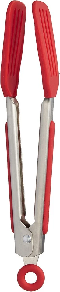 Tovolo Mini Silicone Easy-grip Waffle Tongs Non-slip Handle Candy Apple Red