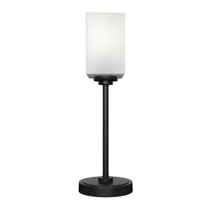 Lampe de table Toltec Luna Accent 17,75", noir, 4" verre mousseline blanc - 53-MB-531