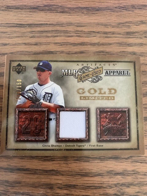 2006 Chris Shelton Upper Deck Artifacts Gold Limited Jersey Relic 056/150 - Image 1 of 2