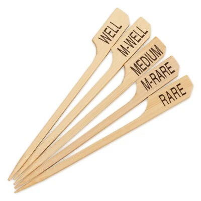 Steak Marker Doness Bamboo Wood Paddle Picks Skewers 3.5" BambooMN Food - Image 1 of 4