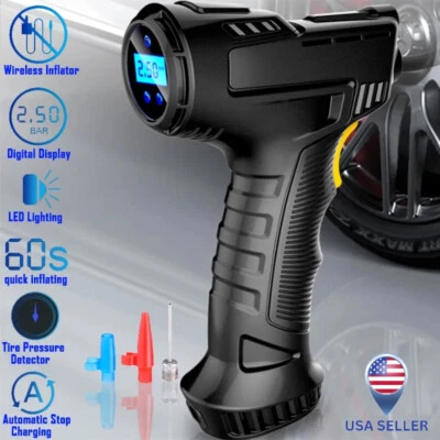 Mango compresor de aire portátil digital inflador de neumáticos de coche motocicleta recargable Foto 1 de 4