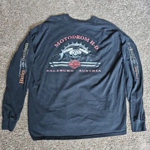 Harley-Davidson Motodrom H-D Salzburg Austria Long Sleeve Size 2XL Black Shirt - Picture 1 of 9