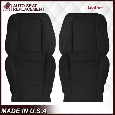 2007 2008 2009 2010 Jaguar XK/XK-R Black Genuine Leather FULL FRONT Seat Covers - Image 1 of 4