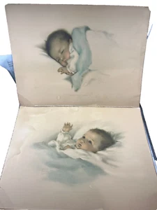 1918 Pair Bessie Pease Gutmann signed prints Awakening & A Little bit of Heaven - Picture 1 of 8