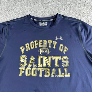 Saints Football Under Armour Sweater Mens 2XL XXL Blue Cold Gear Fitted Thermal - Picture 1 of 12