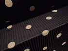 Stretch Spandex Rib Jersey Fabric, Per Metre - Polka Dot Print - Black & Tan