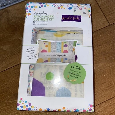 Docraft Rold Dahl Patchwork Cushion Kit BNIB With RD Fabric and Stitched Ribbon - Image 1 of 4