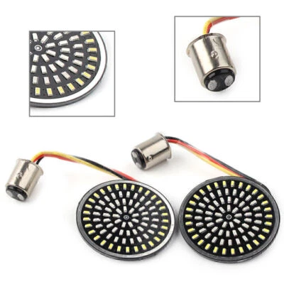 Fit Harley Touring Road King LED 1157 Rear Turn Signal Lamp Amber White Blinker - Image 1 of 4