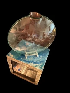 Unique Handcrafted Modern Glass and Metal Round 10” Vase MINT! Beautiful - Picture 1 of 6