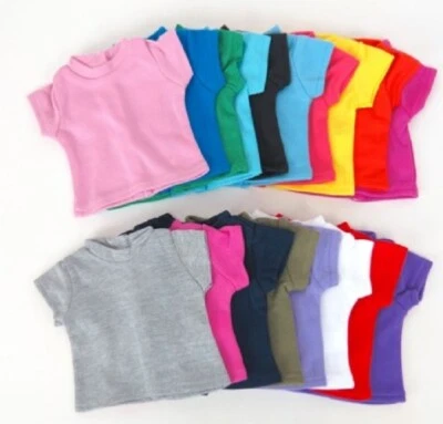 AMERICAN FASHION WORLD Separates, T-Shirts, "Quality Weight" *21 Colors, Designed for 18-inch Dolls
