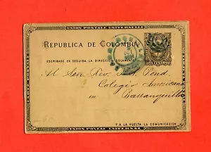 POSTAL STATIONERY - COLOMBIA c.2 used (261322) - Picture 1 of 2