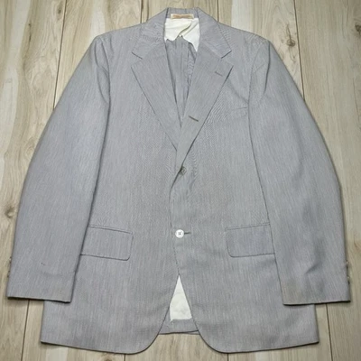 Abrigo deportivo Brooks Brothers de colección sin forro de algodón texturizado 3/2 rollos para hombre talla 39R azul Foto 1 de 4