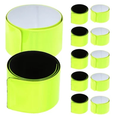  12 Piezas Cintas Reflectoras: Pulseras de Impacto PVC - Cintas a Presión para Correr Nocturnos - Imagen 1 de 4