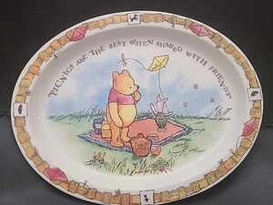 Disney Winnie the Pooh Piglet Picnic Plato Ovalado Selandia Melamina Años 90 - Imagen 1 de 2