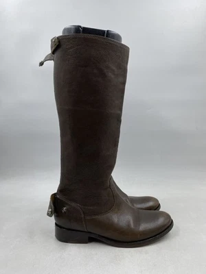 Botas hasta la rodilla de cuero marrón Frye Melissa W 10 Foto 1 de 4