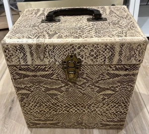 78 RPM 10" Record Storage Box with Index File Cards Faux Snakeskin RARE! - Picture 1 of 8