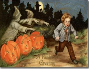 Victorian Halloween Vintage Reprints - Classic Sideshow Gruß Postkarte - Bild 1 von 4