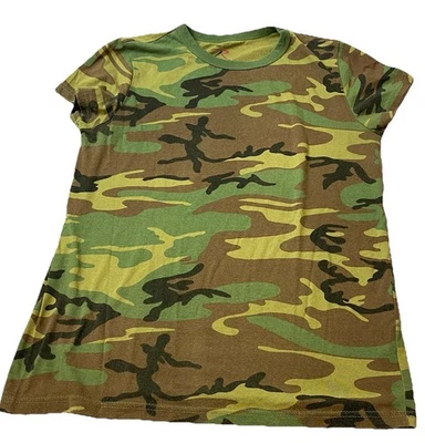 Camiseta Camuflada Rothco Woodland Para Mujer L Camuflaje Manga Corta Caza Aire Libre Foto 1 de 4