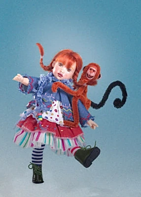 KISH_Little Pippi and M. Nils Monkey_Longstocking_Tulah friend of Riley 2007 Nuevo en caja Foto 1 de 4