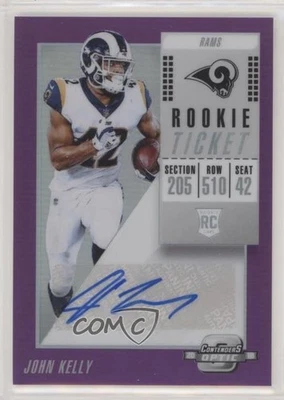 2018 Panini Contenders Optic Ticket Purple Prizm /99 John Kelly Rookie Auto RC - Image 1 of 2