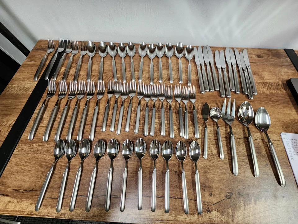 Dinner Forks Spoons Knives etc. JA Henckels SYNERGY 18/10 Stainless 61 Pieces - Image 1 of 4