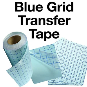 Clear Transfer Tape-5 Rolls-12"x5'-lined w/Blue Grid-Adhesive Vinyl-Crafts-hobby - Picture 1 of 5