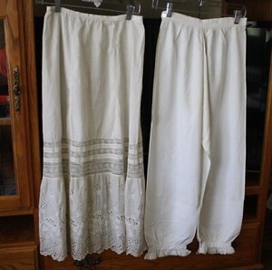 Antique Edwardian Petticoat And Bloomer Set.