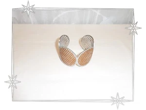Bracelet Manchette Fantaisie Métal Rose Cuivré et Argenté Ronds TSC Jewels - Imagen 1 de 3