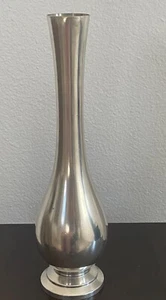 Jarrón vintage Les Etains París Francia Manoir título legal estaño brote 12,5" de alto - Imagen 1 de 2