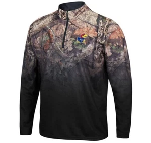 Kansas Jayhawks Colosseum 1/4 Zip Pullover Jacket Mossy Oak Camo Men Medium NWT - Picture 1 of 10