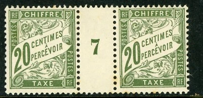 France 1906 Due 20¢ Olive Green Millesime Sc# J32 Mint H547 - Image 1 of 4