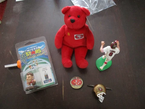 5-SAN FRANCISCO 49ers #8 STEVE YOUNG BEANIE BABY,MICRO STAR,FIGURE,COIN & HELMET Cover