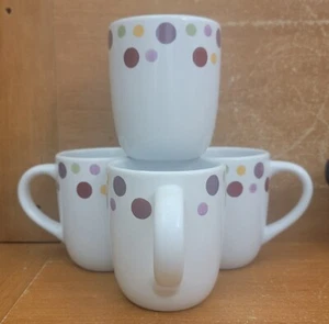 Pampered Chef SIMPLE ADDITIONS DOTS Mug set of 4, 10 oz / 3 7/8", Excellent - Picture 1 of 9