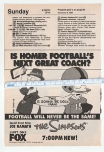 1997 The SIMPSONS Magazine AD ~ BART PLAYS FOOTBALL/Star ~ MEN BEHAVING BADLY - Picture 1 of 2