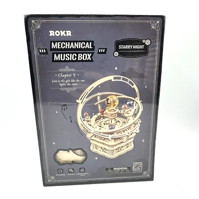 ROKR “Starry Night” Orrery Mechanical 3D Wooden Puzzle Music Box Adult DIY Kit - Image 1 of 4